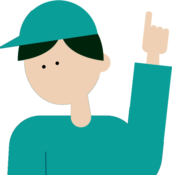 Man in builders hat pointing